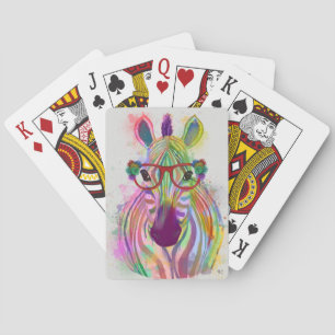 Zebra Rainbow Splash Pokerkaarten