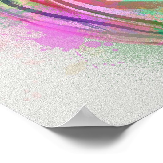 Zebra Rainbow Splash Poster (Hoek)