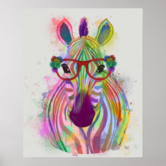 Zebra Rainbow Splash Poster (Voorkant)
