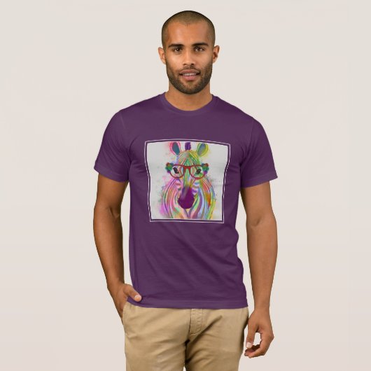 Zebra Rainbow Splash T-shirt (Voorkant volledig)