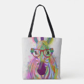 Zebra Rainbow Splash Tote Bag (Achterkant)