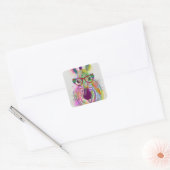 Zebra Rainbow Splash Vierkante Sticker (Envelop)