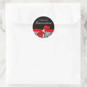 Zebra Red Bow Diamond Quinceanera Ronde Sticker (Tas)