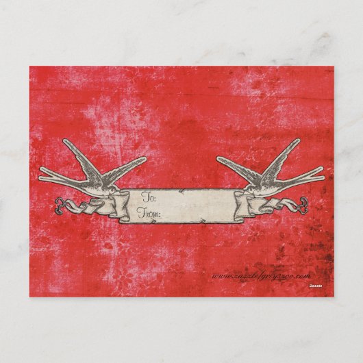 Zebra Red Valentijnsdag Briefkaart (Achterkant)