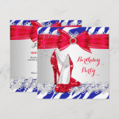 Zebra Red White Blue Hielelace Pareldag Kaart (Voorkant / Achterkant)