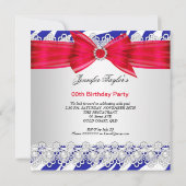 Zebra Red White Blue Hielelace Pareldag Kaart (Achterkant)