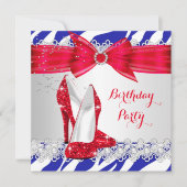 Zebra Red White Blue Hielelace Pareldag Kaart (Voorkant)