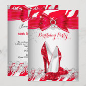 Zebra Red White High Hielleace Pareldag Kaart (Voorkant / Achterkant)