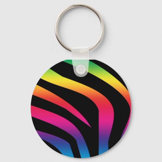 zebra-regenboog1 sleutelhanger (Voorkant)