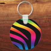 zebra-regenboog1 sleutelhanger (Voorkant)