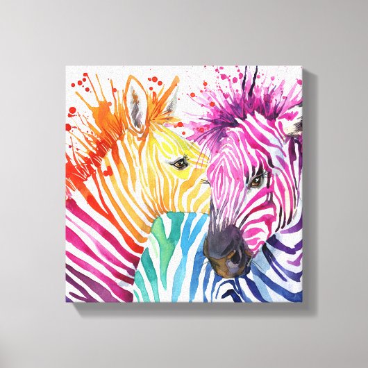 Zebra Regenboog Canvas (Voorkant)