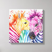Zebra Regenboog Canvas Afdruk (Voorkant)