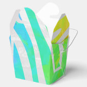 Zebra regenboog en witafdrukken bedankdoosjes (Geopend)