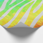 Zebra regenboog en witafdrukken cadeaupapier (Hoek)