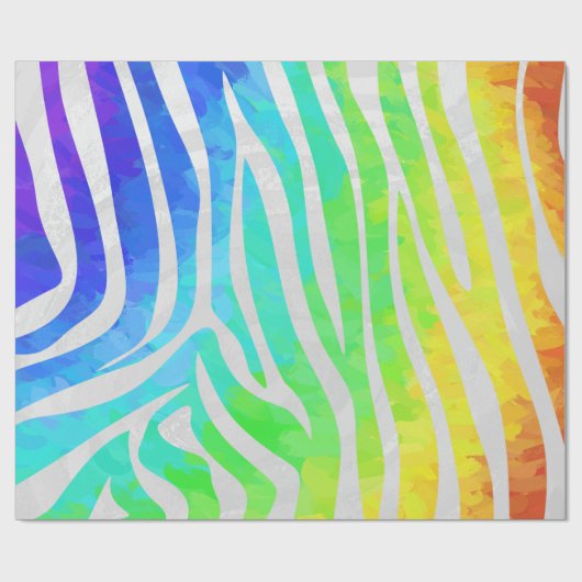 Zebra regenboog en witafdrukken cadeaupapier (Vlak)