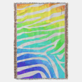 Zebra regenboog en witafdrukken deken (Voorkant Verticaal)