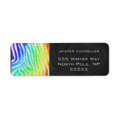 Zebra regenboog en witafdrukken etiket (Voorkant)