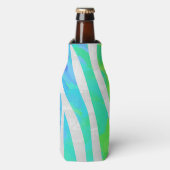 Zebra regenboog en witafdrukken flesjeskoeler (Fles Voorkant)