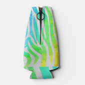 Zebra regenboog en witafdrukken flesjeskoeler (Achterkant)