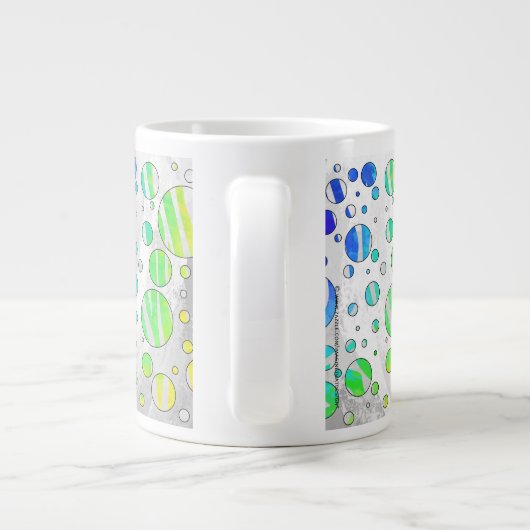 Zebra regenboog en witafdrukken grote koffiekop (Achterkant)