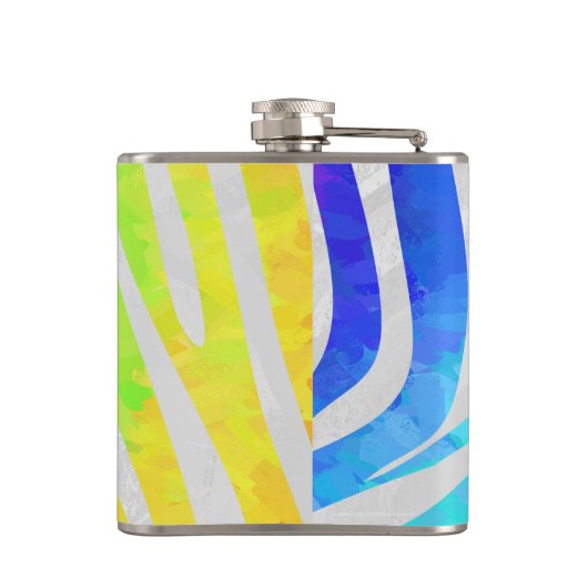 Zebra regenboog en witafdrukken heupfles (Achterkant)