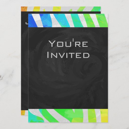 Zebra regenboog en witafdrukken kaart (Voorkant / Achterkant)