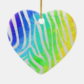Zebra regenboog en witafdrukken keramisch ornament (Achterkant)