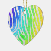 Zebra regenboog en witafdrukken keramisch ornament (Links)