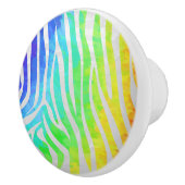 Zebra regenboog en witafdrukken keramische knop (Rechts)