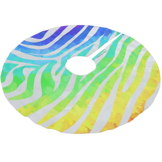 Zebra regenboog en witafdrukken kerstboom rok (Gekanteld)