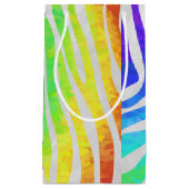 Zebra regenboog en witafdrukken klein cadeauzakje (Voorkant)