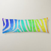 Zebra regenboog en witafdrukken lichaamskussen (Achterkant)