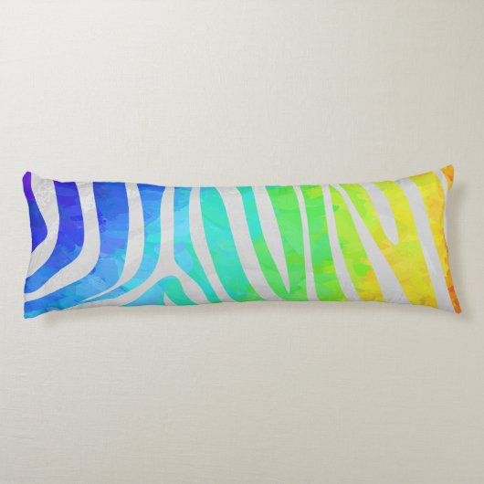Zebra regenboog en witafdrukken lichaamskussen (Achterkant)