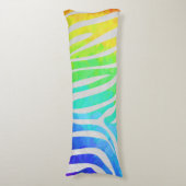 Zebra regenboog en witafdrukken lichaamskussen (Voorkant Verticaal)