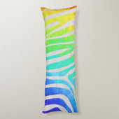 Zebra regenboog en witafdrukken lichaamskussen (Achterkant (Verticaal))