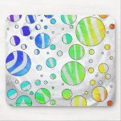 Zebra regenboog en witafdrukken muismat (Voorkant)