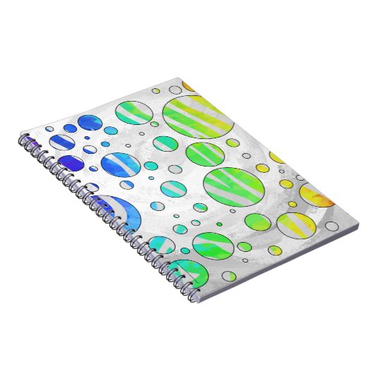 Zebra regenboog en witafdrukken notitieboek (Rechterzijde)