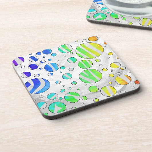 Zebra regenboog en witafdrukken onderzetter (Linkerzijde)