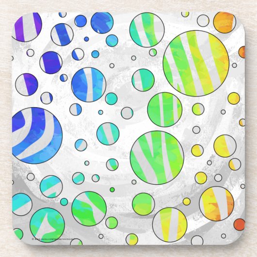 Zebra regenboog en witafdrukken onderzetter (Voorkant)