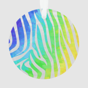 Zebra regenboog en witafdrukken ornament