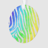 Zebra regenboog en witafdrukken ornament (voorkant)