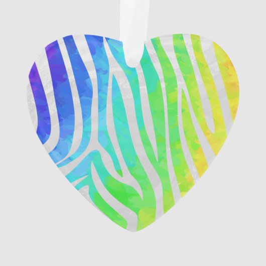 Zebra regenboog en witafdrukken ornament (achterkant)
