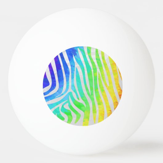 Zebra regenboog en witafdrukken pingpongbal (Voorkant)