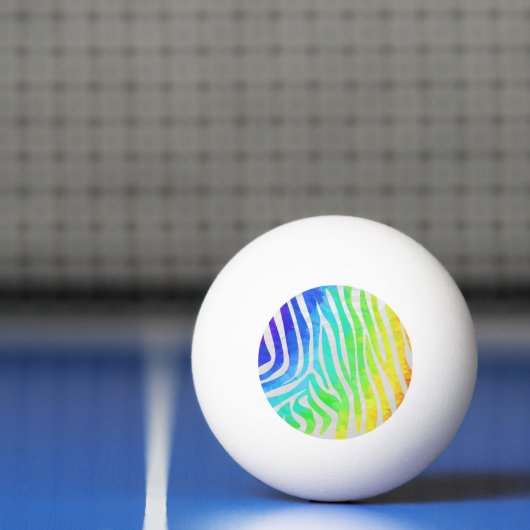 Zebra regenboog en witafdrukken pingpongbal (Net)