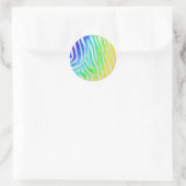 Zebra regenboog en witafdrukken ronde sticker (Tas)