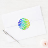 Zebra regenboog en witafdrukken ronde sticker (Envelop)