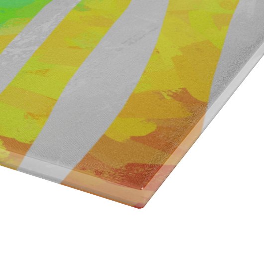 Zebra regenboog en witafdrukken snijplank (Hoek)