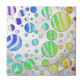 Zebra regenboog en witafdrukken tegeltje (Voorkant)