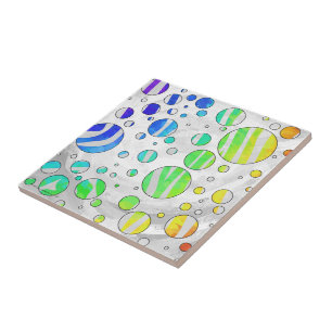 Zebra regenboog en witafdrukken tegeltje