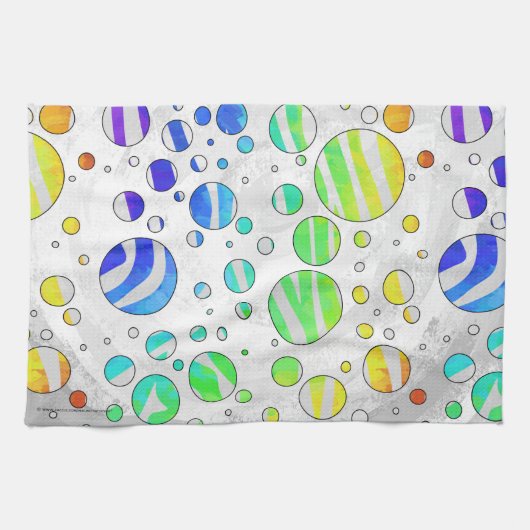 Zebra regenboog en witafdrukken theedoek (Horizontaal)